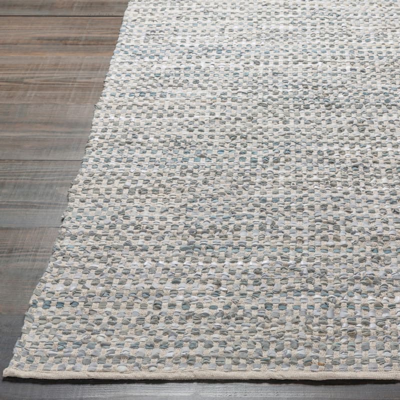 Hand-Woven Canoas Cotton/Leather Area Rug (9' x 13')