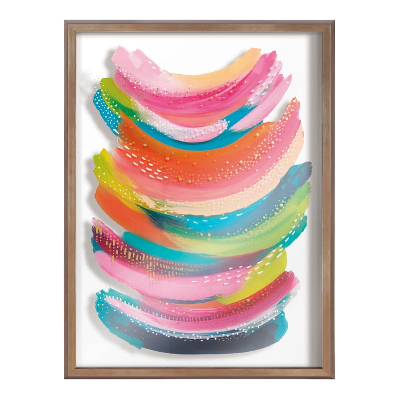 Kate and Laurel Blake Bright Abstract Framed Glass Art by Ettavee