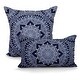 preview thumbnail 23 of 34, Decorative Indoor/Outdoor Reversible Throw Pillows with Insert (Set of 2) Navy
