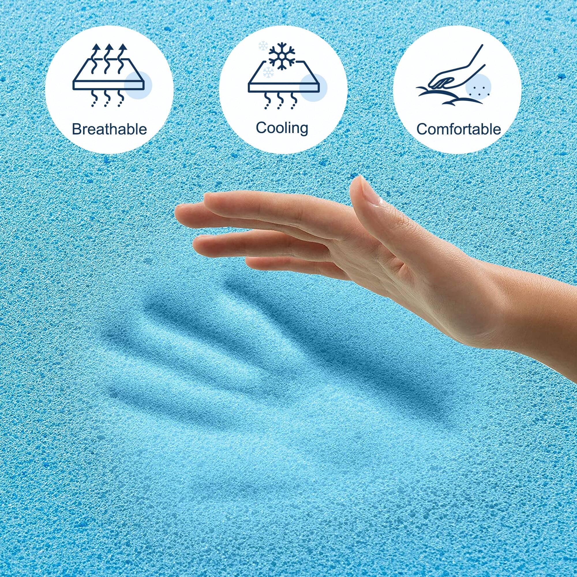 14 in. Medium Cooling Memory Foam Mattress,Motion Isolation Bed Bath