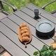 preview thumbnail 4 of 10, Nuu Garden Outdoor Rectangle Powder-coated Iron Dining Table with 1.57'' Umbrella Hole