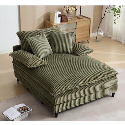 54.75" W Oversized Chaise Lounge Chair,Fluffy cushioned sofa bed
