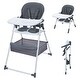 preview thumbnail 1 of 18, 2 In 1 Baby Highchairs with Foldable and Convertible Grey + White
