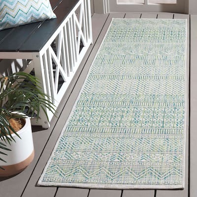 SAFAVIEH Courtyard Rozenn Indoor/ Outdoor Waterproof Patio Backyard Rug - 2'3" x 8' Runner