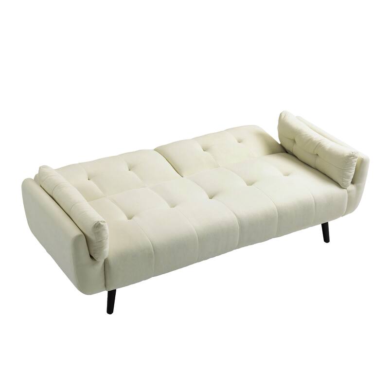2Set Adjustable Backrest Convertible Futon Sleeper Couch