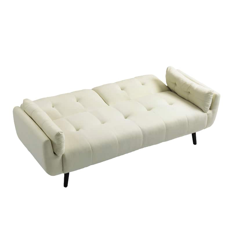 Modern Adjustable Backrest Convertible Futon Sleeper Couch