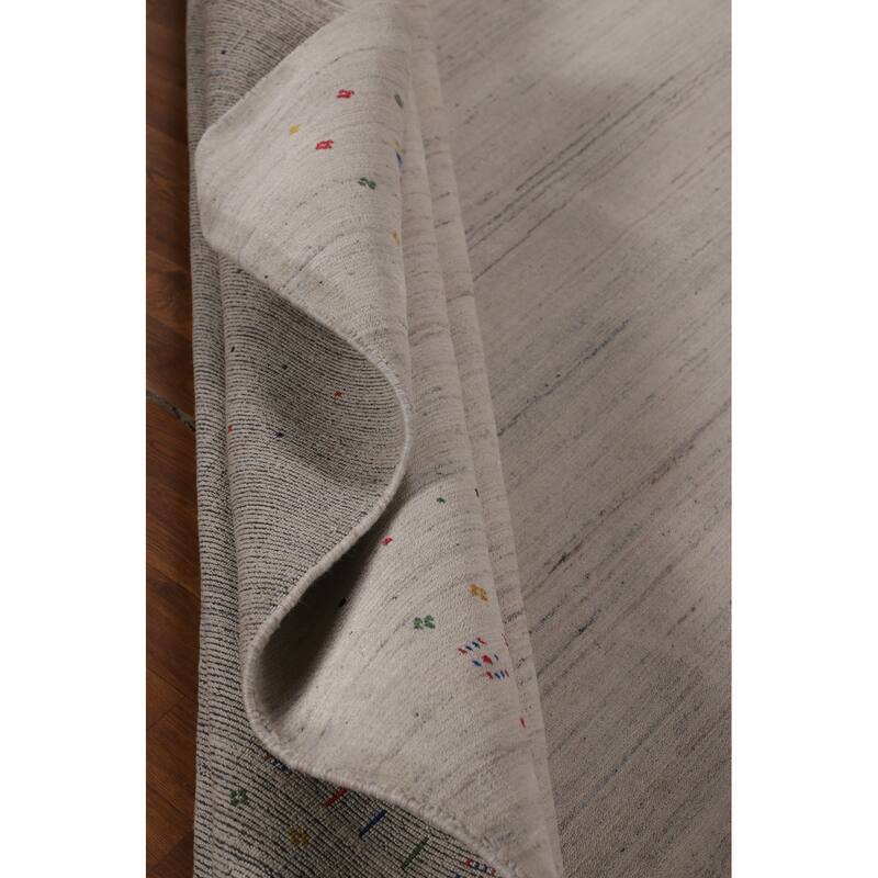 Tribal Gabbeh Indian Area Rug Hand-Knotted Wool Carpet - 8'6" x 11'7"
