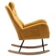 preview thumbnail 29 of 48, Modern Living Room Teddy Fabric Rocking Chair with Pocket and Headrest, Dark Green