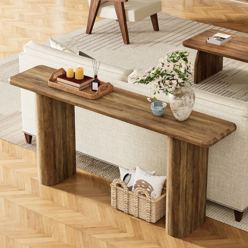 Industrial 63" Long Console Table Entryway Hall Table for Living Room
