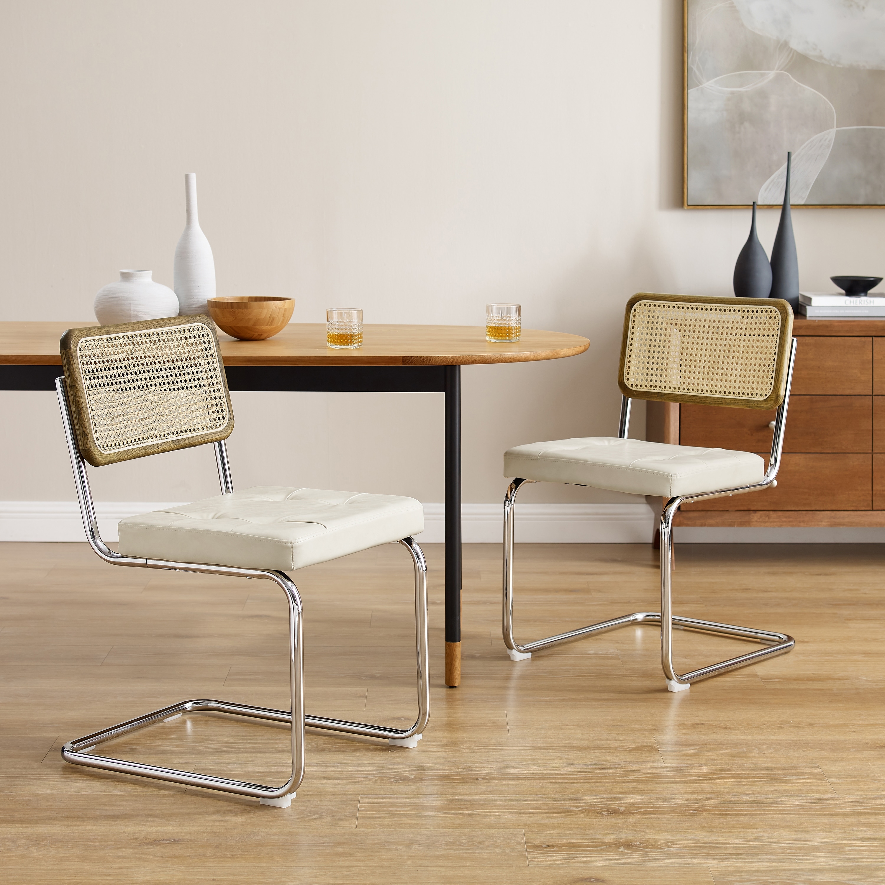 COMPACT LO CHAIR 02 basque “gray stripe” Art-Leon-Cane-Dining-Chair-(