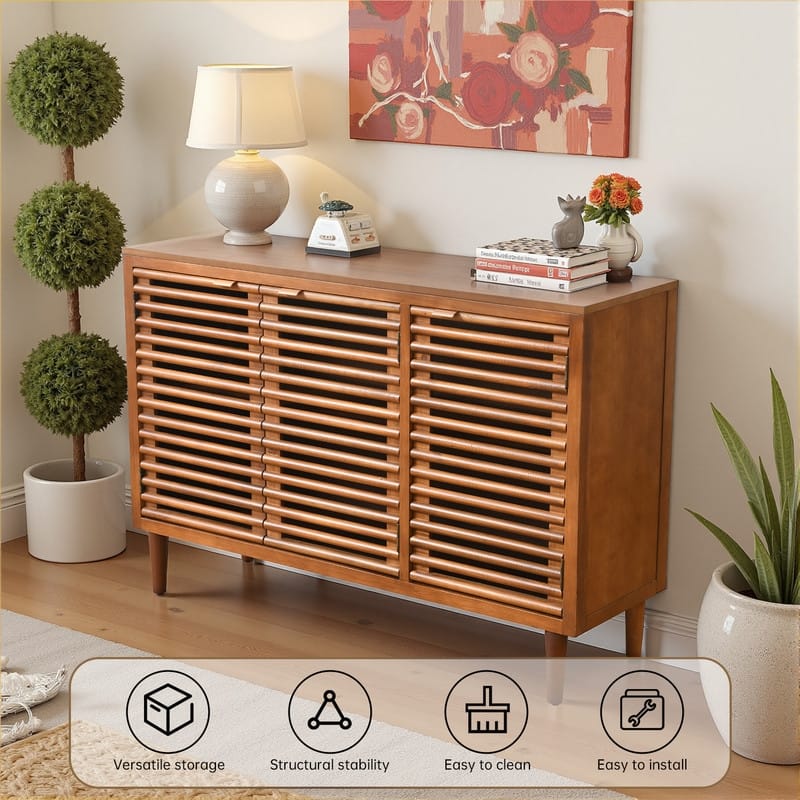 3-Door Storage Cabinet With Adjustable Shelves