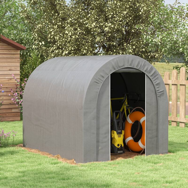 6' x 8' Garden Storage Tent, Heavy Duty Outdoor Shed, Waterproof Portable Shed Storage Shelter with Galvanized Metal Frame