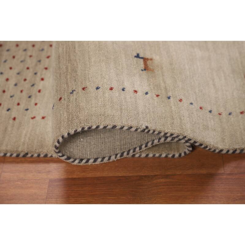 Little Animals Tribal Gabbeh Indian Foyer Rug Hand-Knotted Wool Carpet - 3'11"x 5'10"