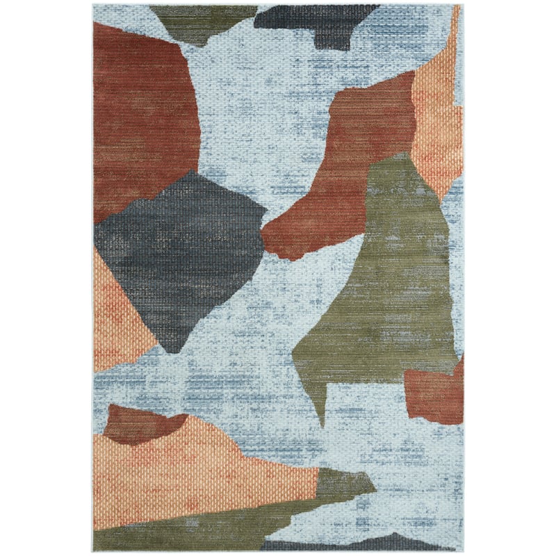 Nourison Nordic Indoor only Abstract Area Rug - 5' x 7' - Blue/Multicolor