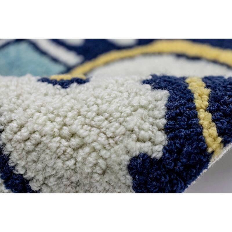 Liora Manne Ravella Floral Tile Indoor/Outdoor Rug Navy 7'6" x 9'6"