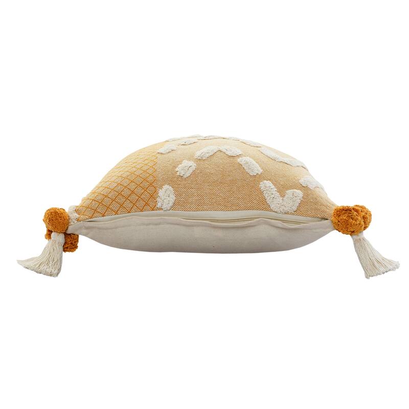Sevita Golden Glow Zeal Pom Throw Pillow