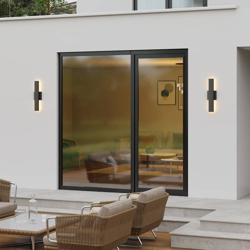 2-Pack Outdoor LED Wall Sconce Light Fixture