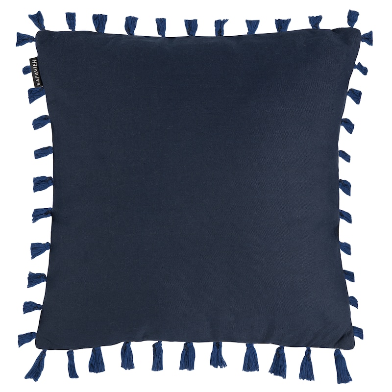 SAFAVIEH Jahi Plaid Decorative Pillow- Navy / Creme