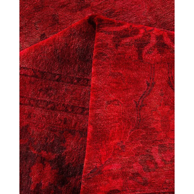 Overdyed, One-of-a-Kind Hand-Knotted Area Rug - Red - 12' 2" x 15' 9"