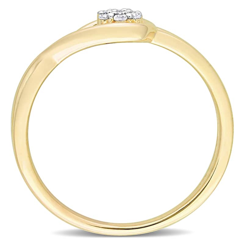 Miadora Diamond Accent Infinity Promise Ring in Yellow Plated Sterling Silver