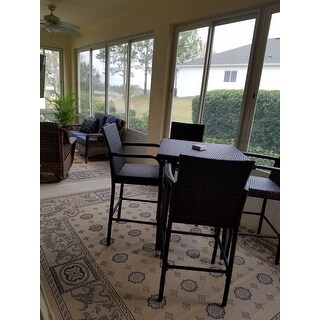 Colbin Outdoor 5-piece Wicker 32-inch Square Bar Set by Christopher Knight Home
