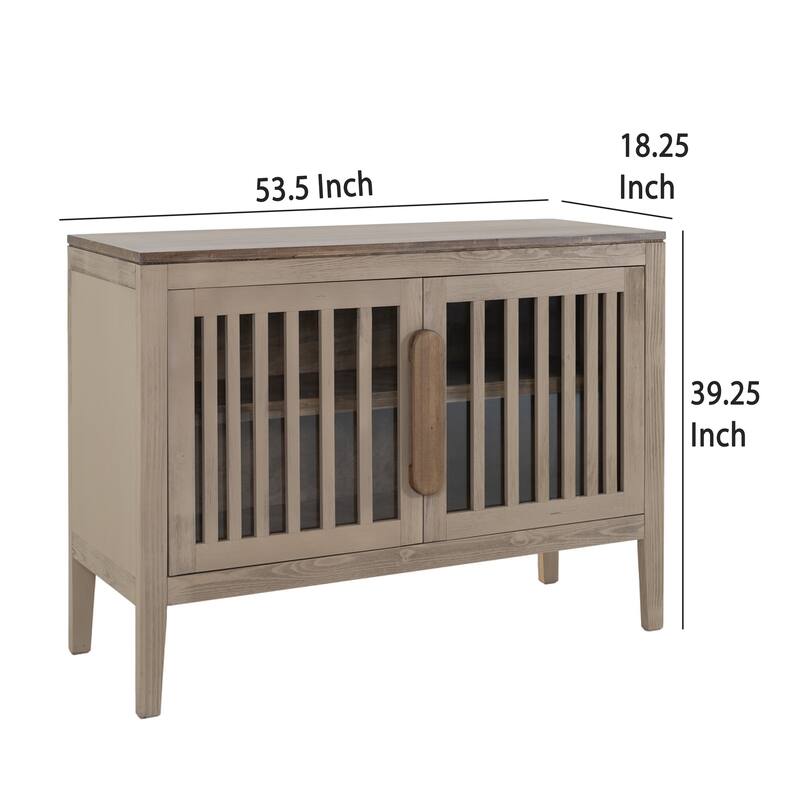 Maltie Sideboard Console Cabinet, 2 Doors, Sand Brown Wood, 54 Inch