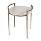 preview thumbnail 1 of 4, Madlyn 19 in. W Round Marble and Iron Side Table White