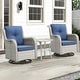 preview thumbnail 99 of 110, Pocassy 3-Piece Outdoor Swivel Bistro Set, Wicker Rocking Chairs