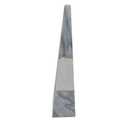 Marble 16"H Obelisk Tower, Gray