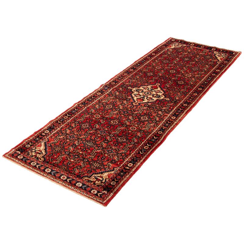 ECARPETGALLERY Hand-knotted Andelz Red Wool Rug - 3' 5" x 10' 7"