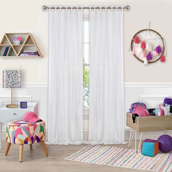 slide 2 of 20, Elrene Greta Kid's Tab Top Sheer Window Curtain Panel