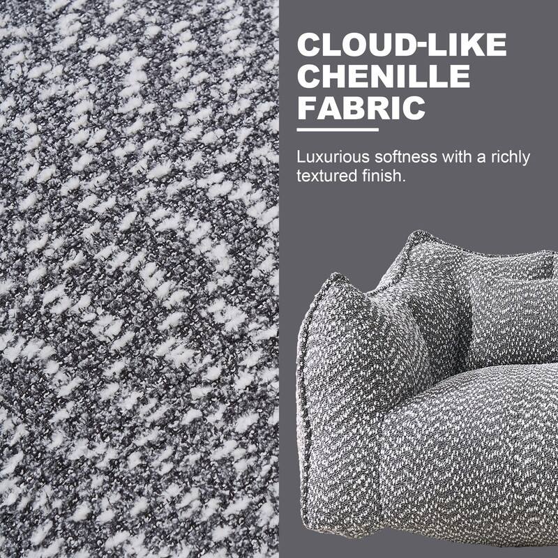 Rossetta Soft Comfortable Square Beanbag Chair with Armrests