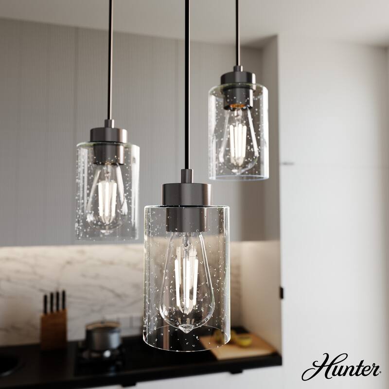 Hunter Hartland 3-Light Cluster Pendant/Chandelier - Dining Room, Kitchen, Bedroom, Entry - Farmhouse, Industrial, Modern - Round - Noble Bronze