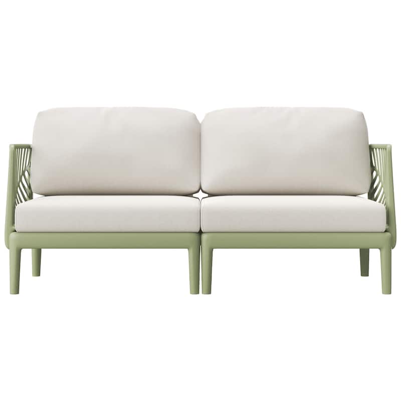 Frond and Form Outdoor Patio Love Seat with Cushions