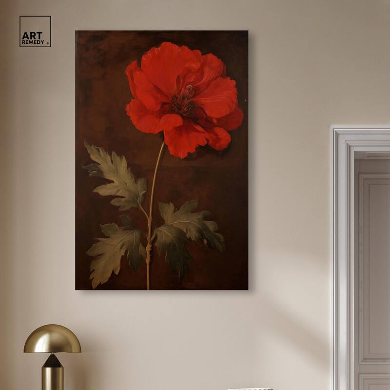 Flourish in Red I Canvas by Art Remedy, Gallery Wrapped