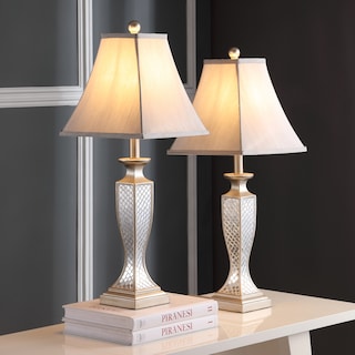SAFAVIEH Lighting 28-inch Mirror Mosaic Table Lamp (Set of 2) - 11"W x 11"D x 28"H