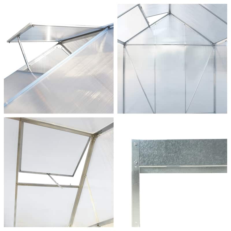 Heavy Duty Aluminum Outdoor Polycarbonate Greenhouse with Rain Gutter