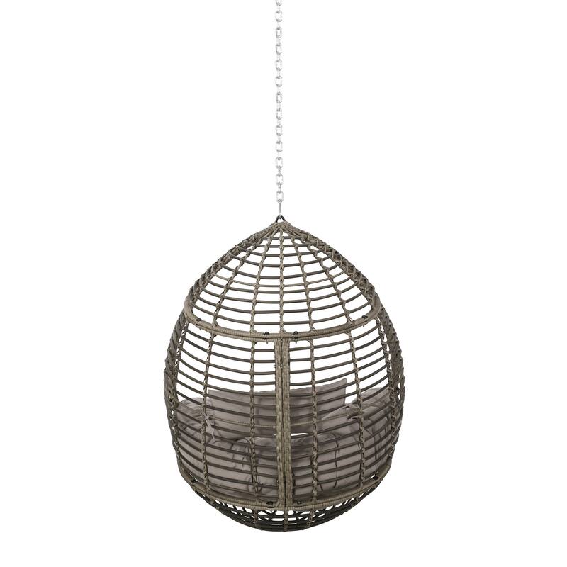 Adan Wicker Hanging Chair by Christopher Knight Home - 400 lb limit