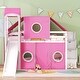 preview thumbnail 2 of 34, Full Loft Bed with Castle Tent & Tower and Solid Wood Frame, 400lb Capacity, Playhouse Design