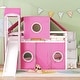 preview thumbnail 1 of 54, Loft Bed with Tent and Tower Full - Pink