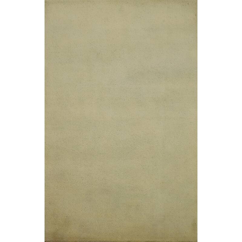 Hand Knotted Oriental 100% Wool Carpet Modern Solid Beige & Ivories Gabbeh Area Rug - 6' 0'' X 4' 0''
