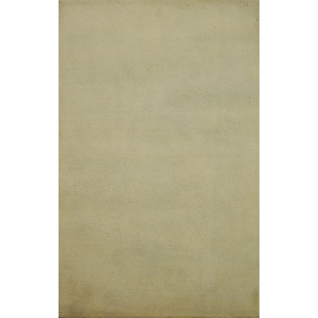 Hand Knotted Oriental 100% Wool Carpet Modern Solid Beige & Ivories Gabbeh Area Rug - 6' 0'' X 4' 0''