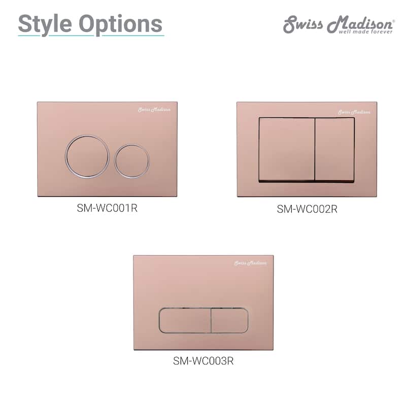 Swiss Madison Wall Mount Toilet Actuator Flush Push button Plate