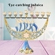 preview thumbnail 6 of 5, Matashi Hand Painted Enamel Menorah Candelabra with Hanukkah Design, Embellished with Gold Accents and High Quality Crystals