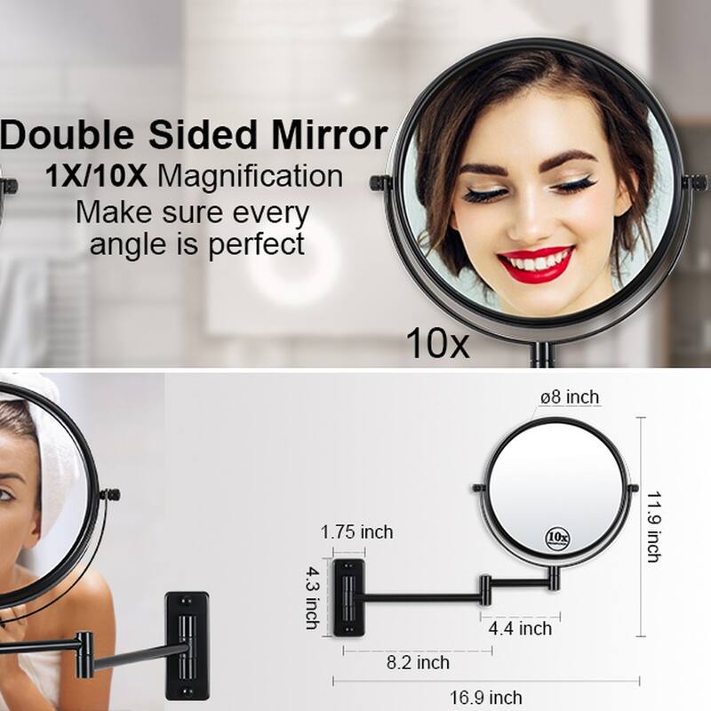 8 inch Double-Sided Anti-Fog Wall Mounted Bathroom Mirror