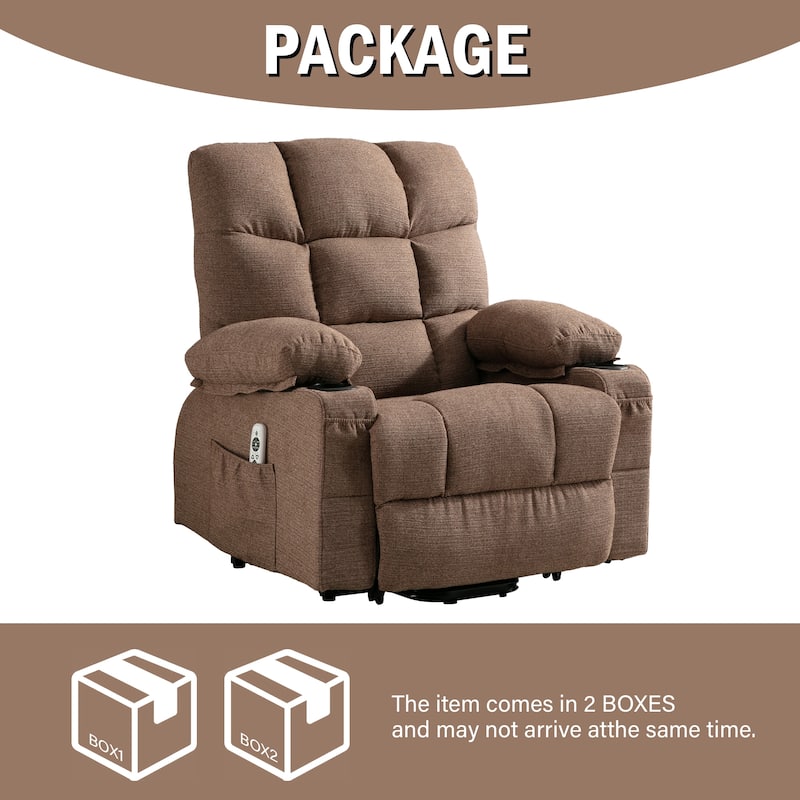 Power Lift Recliner Chair wHeat,Massage,Infinite Position and USB
