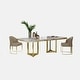 preview thumbnail 21 of 58, Modern Marble Dining Table with White Rectangular Tabletop Gold Stainless Legs, Dining Room Table