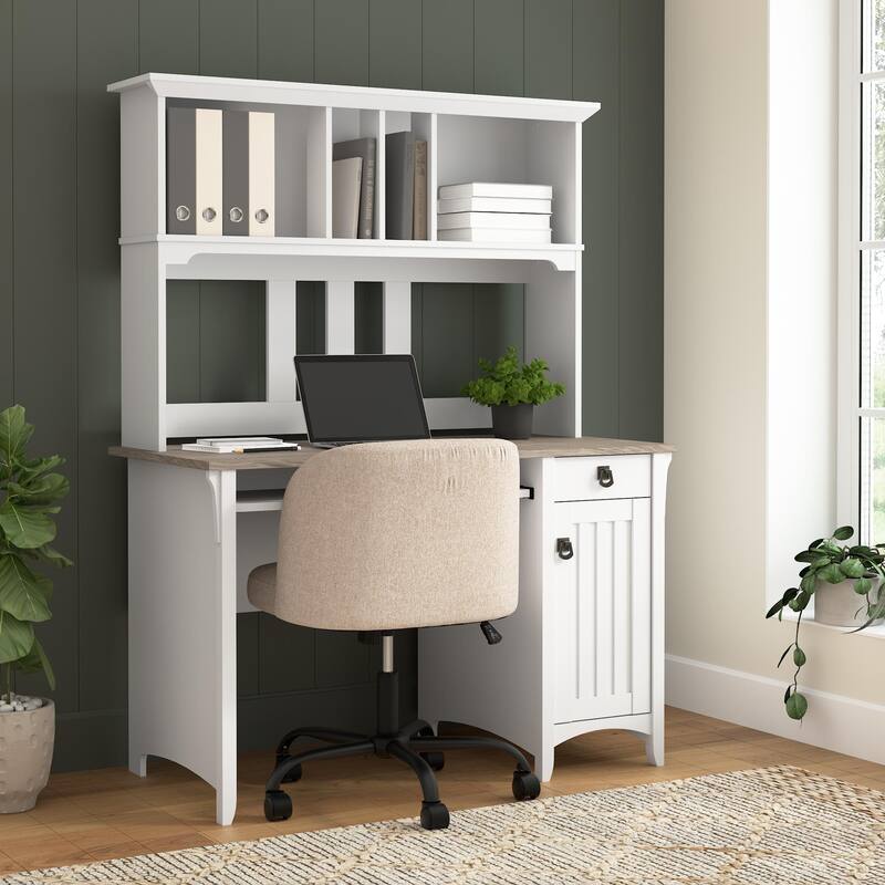 Bush Furniture Salinas Small Computer Desk with Storage Hutch