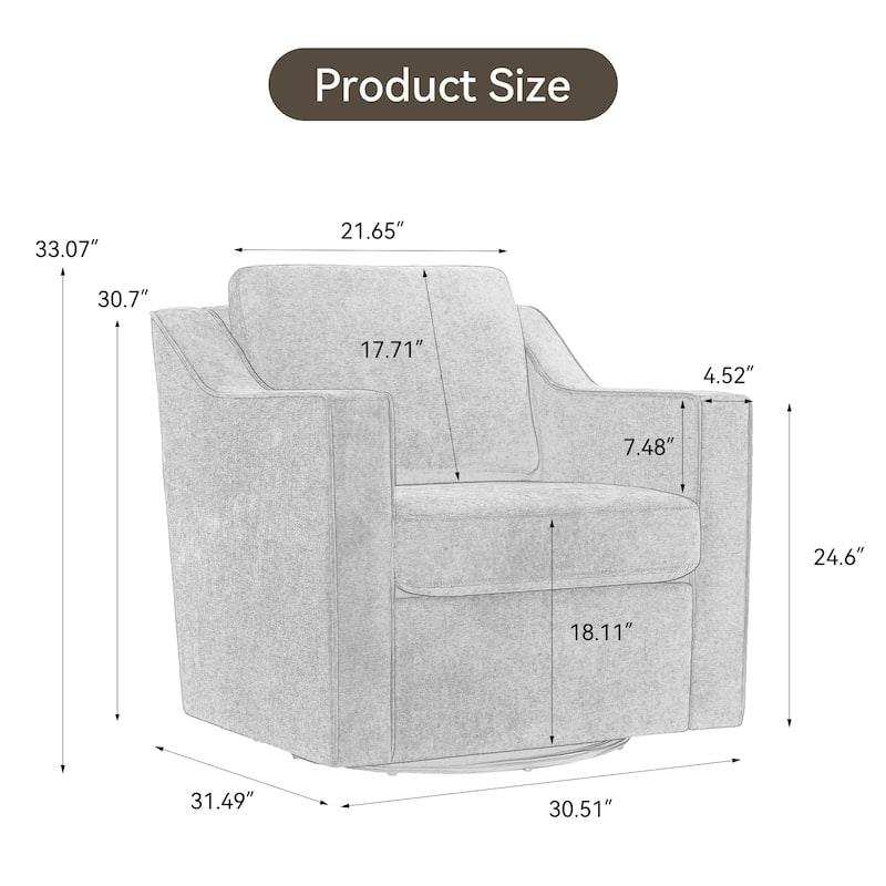 Modern Swivel Upholstered Armchair Accent chair Set of 2