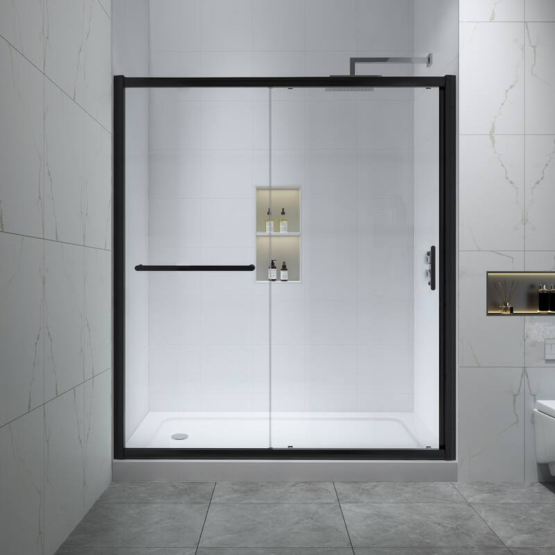 FELYL 72" W x 72" H Single Sliding Framed Shower Door